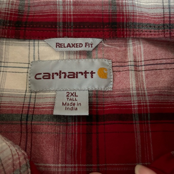 CARHARRT  Relaxed Fit Plaid Button Down Long Sleeve Shirt 2XL Tall - Picture 3 of 11